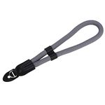 Leftfoto Camera Wrist band Strap,Quick Release Camera Wrist Strap,Safety Tether,Adjustable Climbing Rope Woven Cowhide for OM PEN E-P7 E-M10 IV E-M10 IIIs E-M5 III Gray, Gray, 20 cm