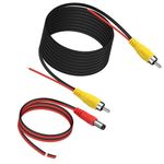 MEIRIYFA Backup Camera RCA Video Cable, Vehicle Car Reverse Rear View Camera Video AV Extension Cable RCA Male to Male with Detection Trigger Wire Double-Shielded (6M)