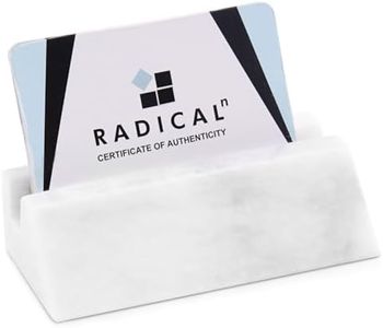 Radicaln Marble Business Card Holder White 4" Handmade Card Holder Stand For Office Desk - Office Décor With Business Card Organizer, Business Card Holder & Credit Card Holder