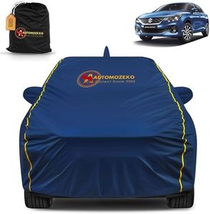 AUTOMOZEXO® Maruti Baleno 100% Waterproof Car Cover (Midnight Blue) 6LYR HDPE 200gsm Strong Fabric for All Weather Protection, Mirror & Antenna Pocket, Cotton Layer Cover, Adjustable Elastic Straps