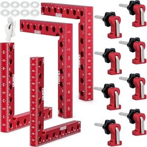 OURU Corner Clamps for Woodworking Tools 4 Pack 90 Degree Clamp 5.5"x 5.5" Right Angle Clamps Positioning Clamping Squares Aluminum Wood Working Clamps Sets for Picture Frame Box Cabinets Drawers