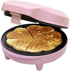 Bestron Heart Waffle Maker, Pink