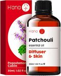 H’ana Patchouli Oil for Diffuser & Aromatherapy - 100% Therapeutic Grade Patchouli Essential Oil for Skin - Patchouli Oil for Body, Perfume & Candle Making (1.02 fl oz)