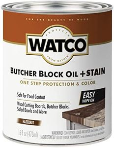 Watco 359024 Butcher Block Oil Plus Stain, 16 oz, Hazelnut, 16 Ounce