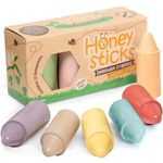 Honeysticks 100% Pure Beeswax Crayons (12 Pack) - Pastel Coloured Jumbo Crayons for Toddlers, Kids - Non Toxic, Food Grade Colours, Sustainably Made in New Zealand - Large Size is Easy to Hold and Use