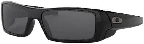 Oakley Men's OO9014 Gascan Rectangular Sunglasses, Polished Black/Grey, 60 mm