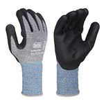 BLACK+DECKER Supported Safety Hand Gloves with 15 Gauge Grey Polyestor | Safety Gloves for Mechanical Risk & Excellent Grip, Comfort & Multipurpose Use for all Industries | Size-L | BXPG0330IN-L