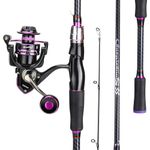 Sougayilang Spinning Fishing Combos, Carbon&Glass Fiber Composite 2 Piece Fishing Rods with 2000 Size Spinning Reel- 6'0""- Purple, ZYS602ZSR2000