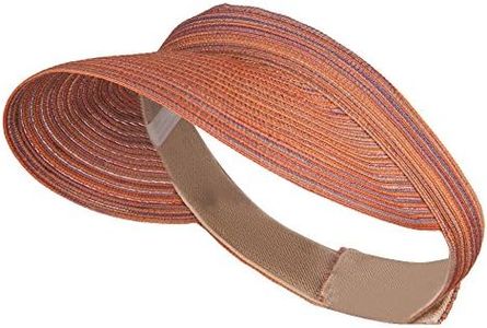 UPF 40+ Multi Colored Poly Braid Sun Visor - Orange OSFM