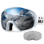 Ski Goggles with Cover Snowboard Goggles OTG Anti-Fog for Men Women - VLT 9.5%