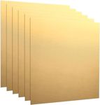 Yaocom 6 Pieces Brass Sheet 6" x 6", 24 Gauge(0.5mm) Thickness Brass Plate for Engraving Film Attached Thin Metal Sheet Brass Stock for DIY Handicrafts Jewelry Repairs Electrical Home Improvement