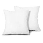 Edow Throw Pillow Inserts, Set of 2 Lightweight Down Alternative Polyester Pillow, Couch Cushion, Sham Stuffer, Machine Washable. (White, 18x18) @ M&A STYLES LTD