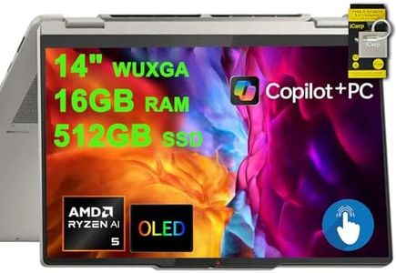 Lenovo Yoga 7 2-in-1 Laptop 14" WUXGA OLED Touch (100% DCI-P3, 600nits HDR) AMD 6-core Ryzen AI 5 340 (Up to 50 Tops) 16GB RAM 512GB SSD for Creator Business Professional Win11 ICP Hub w/Copilot AI