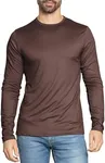 Men's Long Sleeve Crew Neck Top Brown X-Large