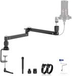 NEEWER Low Profile Mic Arm Desk Stand Mount with Damping, 360° Swivel Articulating Boom Arms with Heighten Pole & Cable Management Channels for Microphone Podcast Gaming Streaming Zoom Calls, MST002