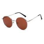 Vincent Chase By Lenskart | Gunmetal Brown Full Rim Round | All-Time Hits | Polarized and 100% UV Protected | Men & Women | Small | VC S13112