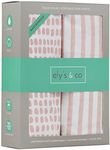 Ely's & Co. Patent Pending Waterproof Pack N Play/Mini Portable Crib Sheet with Mattress Pad Cover Protection I Mauve Pink Stripes and Splash by Ely's & Co.