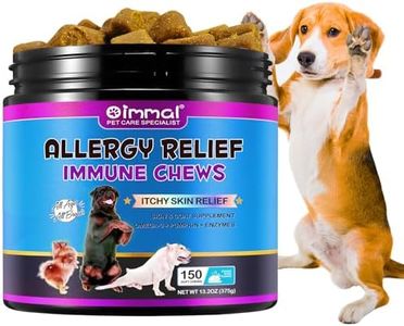 HXTMKT Dog Itch and Immune Chews, Itch Relief Allergy Relief for Dogs, Anti Itch for Dogs, Skin Allergy Treatment for All Dog Breeds, 150 Chews Duck Flavor Dog Skin& Coat Health Supplement