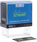 Label Land Clothing Stamp - Personalized for Kids Clothing, School Uniform, Nursing Home- Laundry-Safe, Long-Lasting, Self-Inking – Includes 20 Iron on Labels