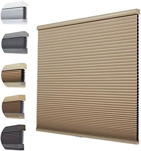 Persilux Custom Size Blackout Cellular Shades Cordless Honeycomb Blinds for Windows Thermal Insulated 1.5" Single Cell for Home, Night Beige