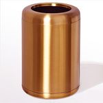 Leasylife 10 L/2.6Gallon,Brushed Stainless Steel Gold Trash can,Open Top Wastebasket Bin, Brass Garbage Can for Bathroom,Living Room,Office,Kitchen,Bedroom,Hotel (Rose Gold)