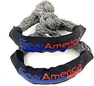 GearAmerica Synthetic Soft Shackles - 1/2" Grey - 45,000 lbs Strength - Ideal for Winch and Tow Strap - Superior to Steel D Rings - Includes Bag - 2 Pack - Made in USA