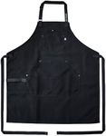 HexClad Eco Modern Chef Apron for Cooking and Grilling, Professional HexTwill Fabric Aprons with Pockets, Adjustable Neck Strap and 40" Waist Ties, Unique Gifts for Cooks and Chefs, Onyx