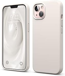 elago Liquid Silicone Case Compatible with iPhone 13 Case (6.1"), Premium Silicone, Full Body Protection - 3 Layer Shockproof Phone Cover, Anti-Scratch Soft Microfiber Lining (Stone)