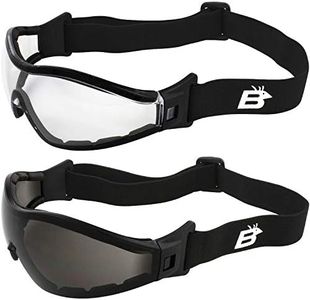 Birdz Eyewear Boogie Motorcycle & Skydiving Goggles 2 Pairs Padded Black Frame Z87+