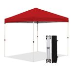 Northroad 10x10ft Pop Up Canopy, Popup Outdoor Canopy Tent with Wheeled Carrying Bag,Portable Gazebo Shelter for Patio,Deck,Garden,Beach (Red)