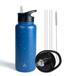 Aethon Insulated Sipper Stainless Steel Water Bottle with Straw,Flip Top Lid, Wide Mouth Cap, Leak Proof, for School Office Home Gym Sport & Travel, Double Wall Hot & Cold, 1 Litre-1000 ml