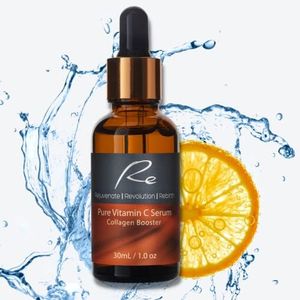 Re Advanced Vitamin C Serum with Hyaluronic Acid - Fast & Highly Effective Anti-Aging Solution for Reduced Wrinkles, Fine Lines & Dark Spots - Collagen Boosting & Skin Hydrating Formula, 1 oz 30ml