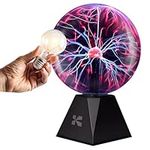 Katzco 7" Plasma Ball - with Lightning Charged Bulb - Nebula Sphere, Thunder Lightning, Plug-in - Touch & Sound Sensitive Plasma Globe, STEM Science Toy for Parties, Decorations, Prop, Kids, and Gifts