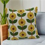 RUS CREATION Embroidery Cushion Cover (Yellow &Green) 16X16 Inches |Pack of 1 Pc|100% Cotton Covers|Zipper Closure,Best for Sofa,LivingRoom,Decoration (Size-40cmx40cm)