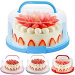 CLAPONE Cake Carrier with Lid and Handle, BPA-Free Cake Containers Cake Holder for 11 inch Cake with 2 Handles Cupcake Carrier - Plastic Cover (Multicolor)