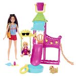 Barbie Toys, Skipper Doll and Waterpark Playset with Working Water Slide, Puppy Squirt-Toy, 5+ Accessories and More, First Jobs, HKD80