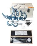 Accusize Industrial Tools 0-6'' Ultra-Precision Outside Micrometer Set Plus a 2-6'' Dial Bore Gauge Set, 0906-1006