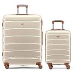 Flight Knight Set of 2 Premium Suitcases - Extra Stong Lightweight Luggage - Hardcase Suitcases with 4 Wheels & Built in Lock - (Set of 2 S+L)