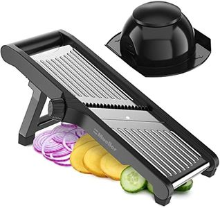 MuellerLiving Mandoline Slicer for Kitchen, Stainless Steel, Slice or Julienne, Vegetable Chopper, Fruit Slicer