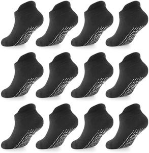 LA ACTIVE Non Slip Grip Ankle Boys and Girls Socks with Non Skid for Babies Toddlers and Kids Back to School