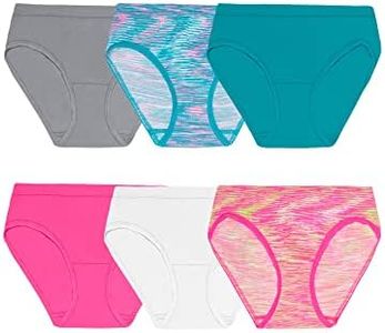 Fruit of the Loom girls Seamless Multipack Underwear, Hipster - 6 Pack Assorted, 14-16 US