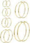 Roheafer 6 Pairs Clip On Hoop Earri