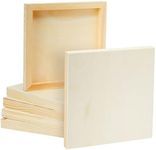 Unfinished 8x8 Wood Canvas for Arts and Crafts, Framed Flat Cradle Panel Boards for Painting Supplies (6 Pack)