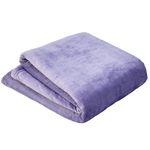 Olivia Rocco Flannel Fleece Throw Blanket Super Soft Warm Fluffy for Bed Sofa Couch Chair Lightweight and Cozy Solid Design, 130 x 150 cm Purple