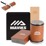 Maviks Rolling Knife Sharpener Kit - Ceramic and Diamond Plated Knives Sharpener Polishing Disc - Adjustable 15° & 20° Angles, Non-Slip Base for Precision Knife Sharpening with Leather Strop