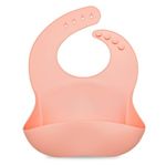 Loulou Lollipop Waterproof Silicone Baby Bib Adjustable Easy Clean - Pink Quartz