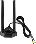 Eightwood Dual Band WiFi Antenna 2.4GHz 5GHz RP-SMA WiFi Antennae with 200cm Extension Cable for PC Desktop Computer PCI PCIe WiFi Card Wireless Network Router