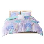 Intelligent Design Polyester Printed Duvet Cover Set with Aqua Finish ID12-1990