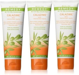 Medline Remedy Olivamine Calazime Skin Protectant Paste Cream, Used with Dry Chapped from Diaper Rash, Incontinence, Dermatitis, Psoriasis, Burns, Bites, White, 4 Oz, 3 Count