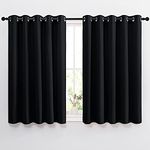 NICETOWN Thermal Insulated Blackout Curtains for Bedroom - Eyelet Privacy Protection Window Treatment Panels Halloween Decor (Black, 66 x 54 Inch Length, 2 Pcs)